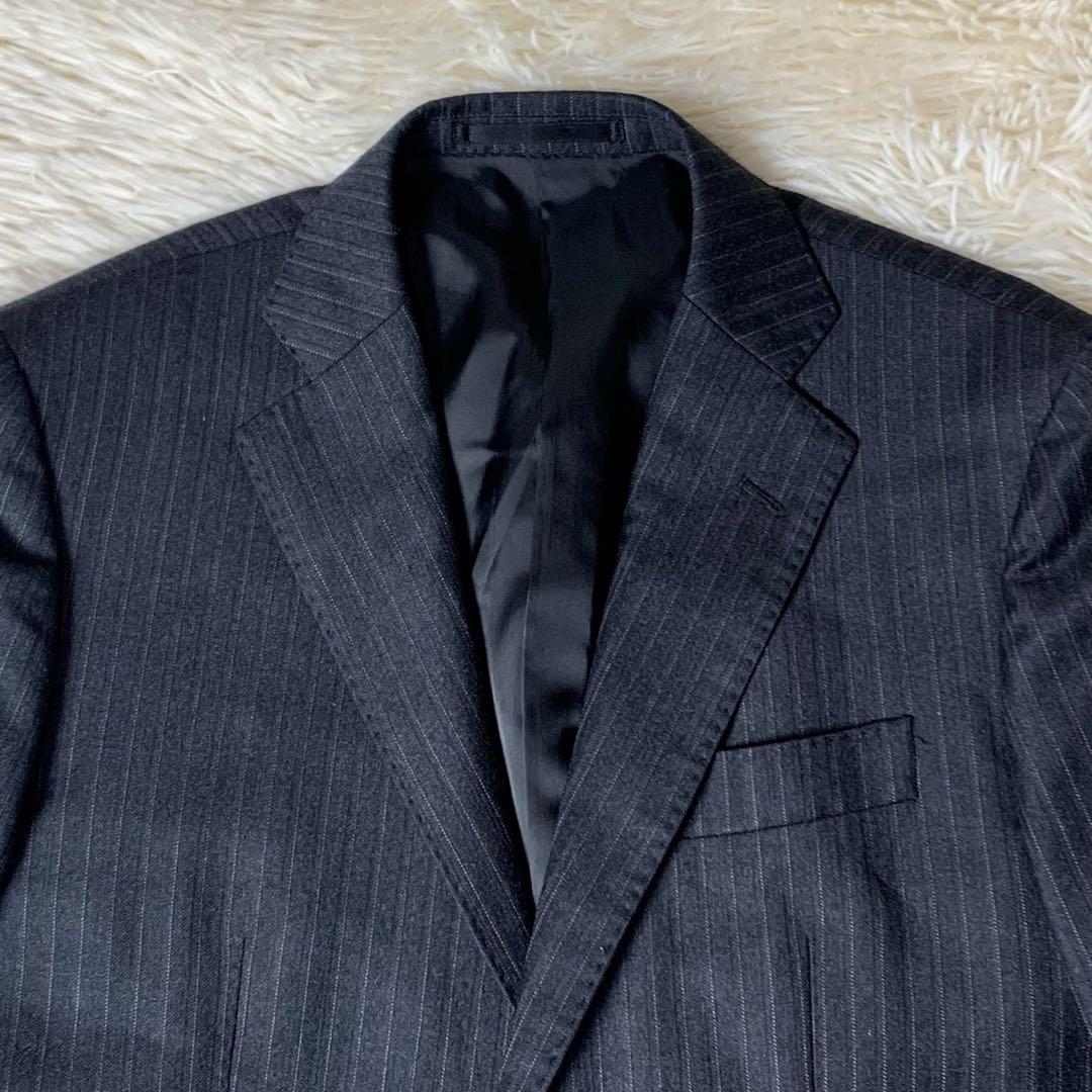 ゼニア スーツ ストライプ ダークグレー A4 エルメネジルドゼニア