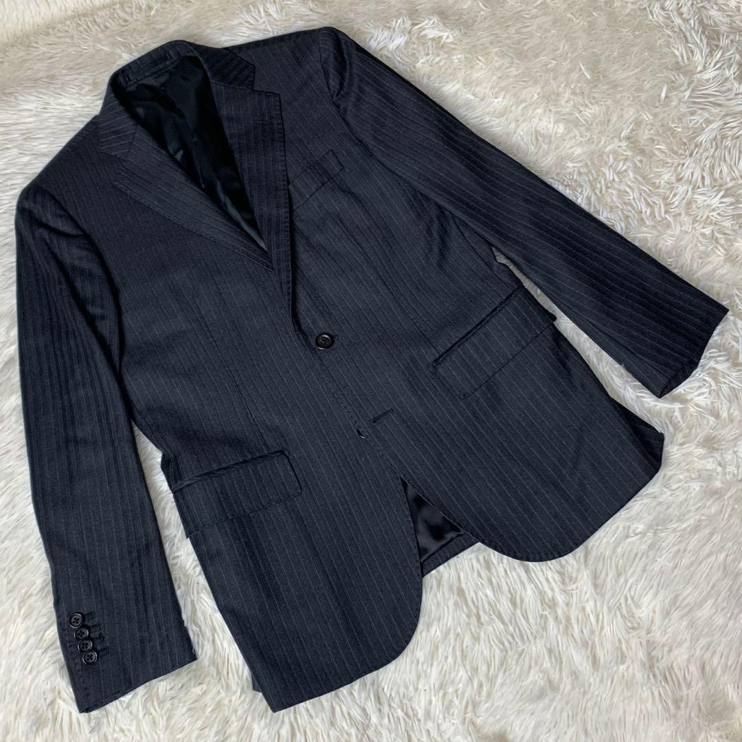 ゼニア スーツ ストライプ ダークグレー A4 エルメネジルドゼニア