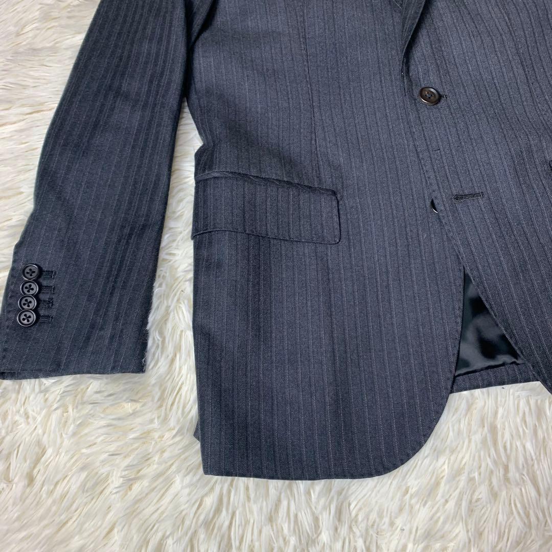 ゼニア スーツ ストライプ ダークグレー A4 エルメネジルドゼニア