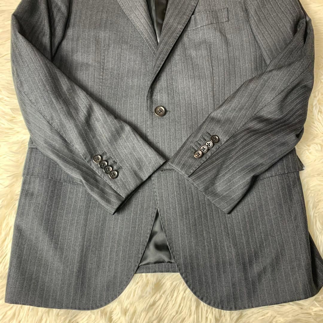 ゼニア スーツ ストライプ ダークグレー A4 エルメネジルドゼニア
