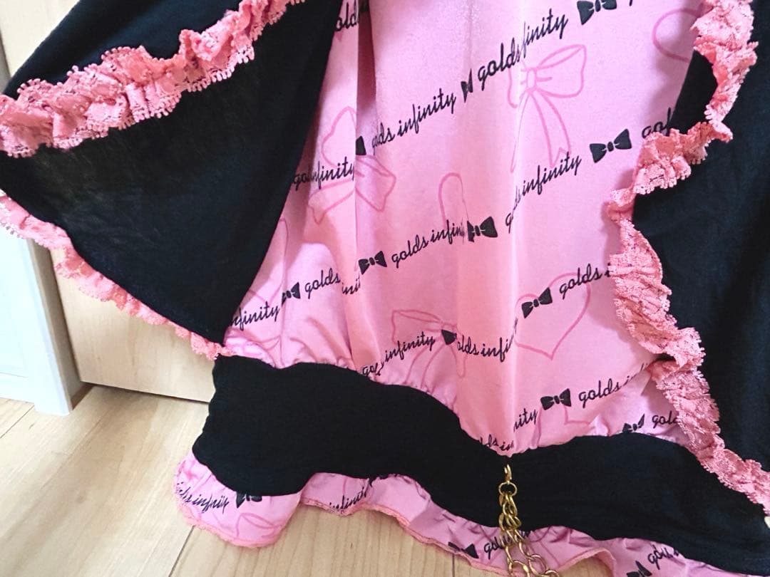 GOLDS×日菜あこコラボ♡オリジナルロゴハートリボン柄♡ゆるピタ♡キャミワンピ