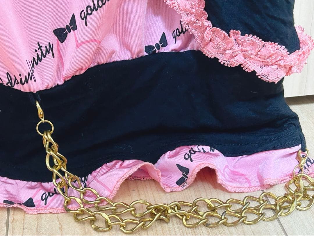 GOLDS×日菜あこコラボ♡オリジナルロゴハートリボン柄♡ゆるピタ♡キャミワンピ