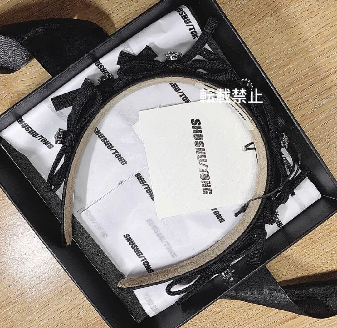 shushutong リボン　カチューシャ　ヘアバンド　ブラック