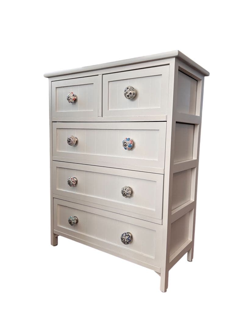 B-Company ホワイトチェスト（4段５引き出し）