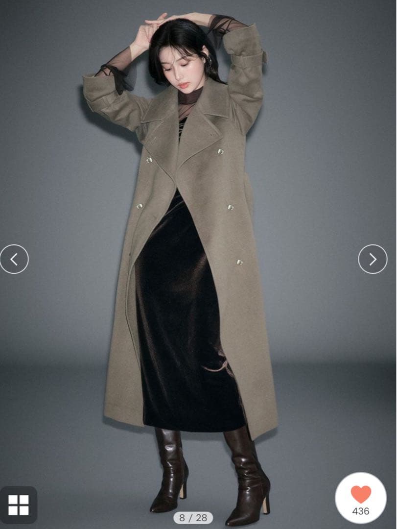 【新品未使用】SNIDEL♡シアードッキングベロアドレス ブラウン 1サイズ