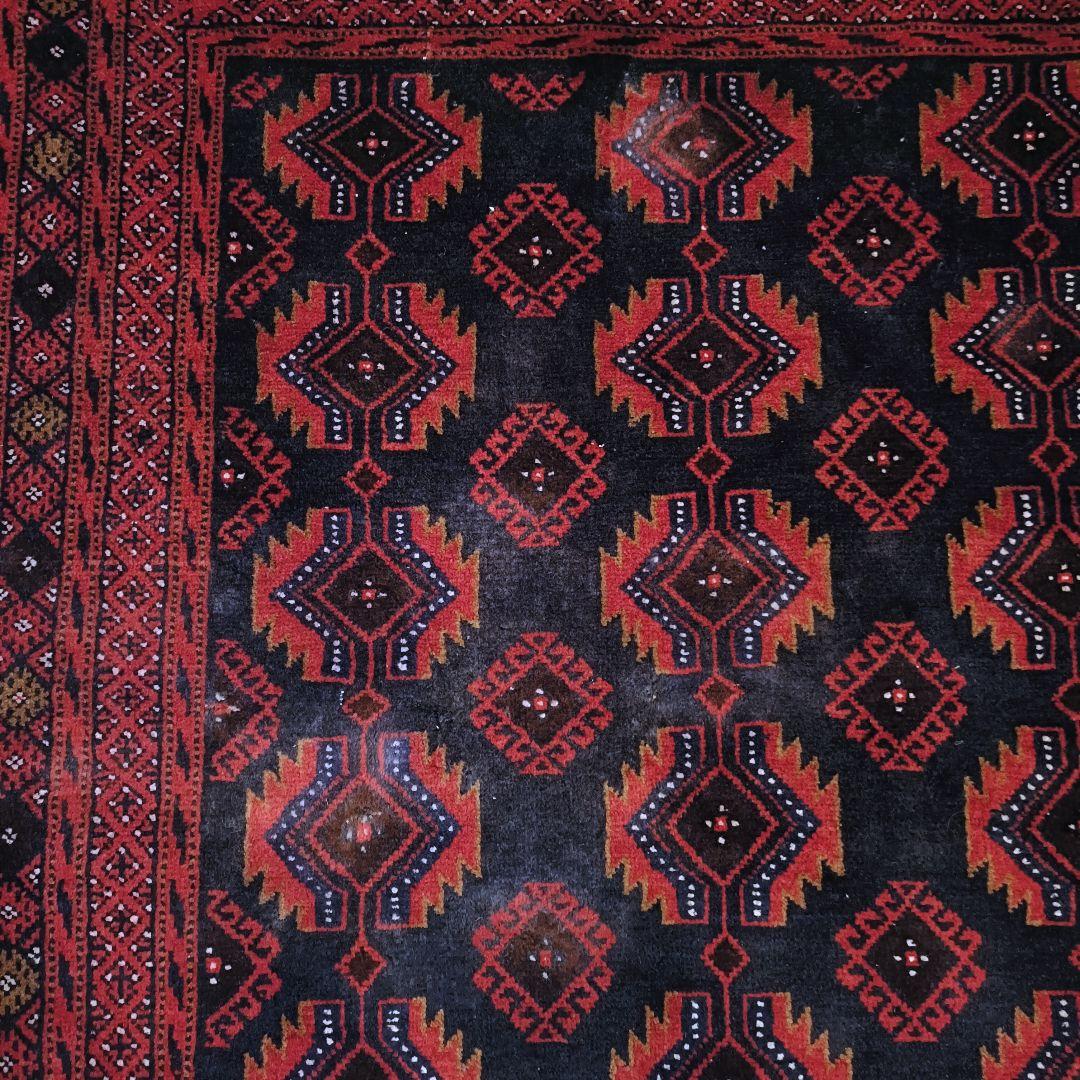 ※【もーちんページ】L205cm 訳あり　トライバルラグ　ヴィンテージラグ