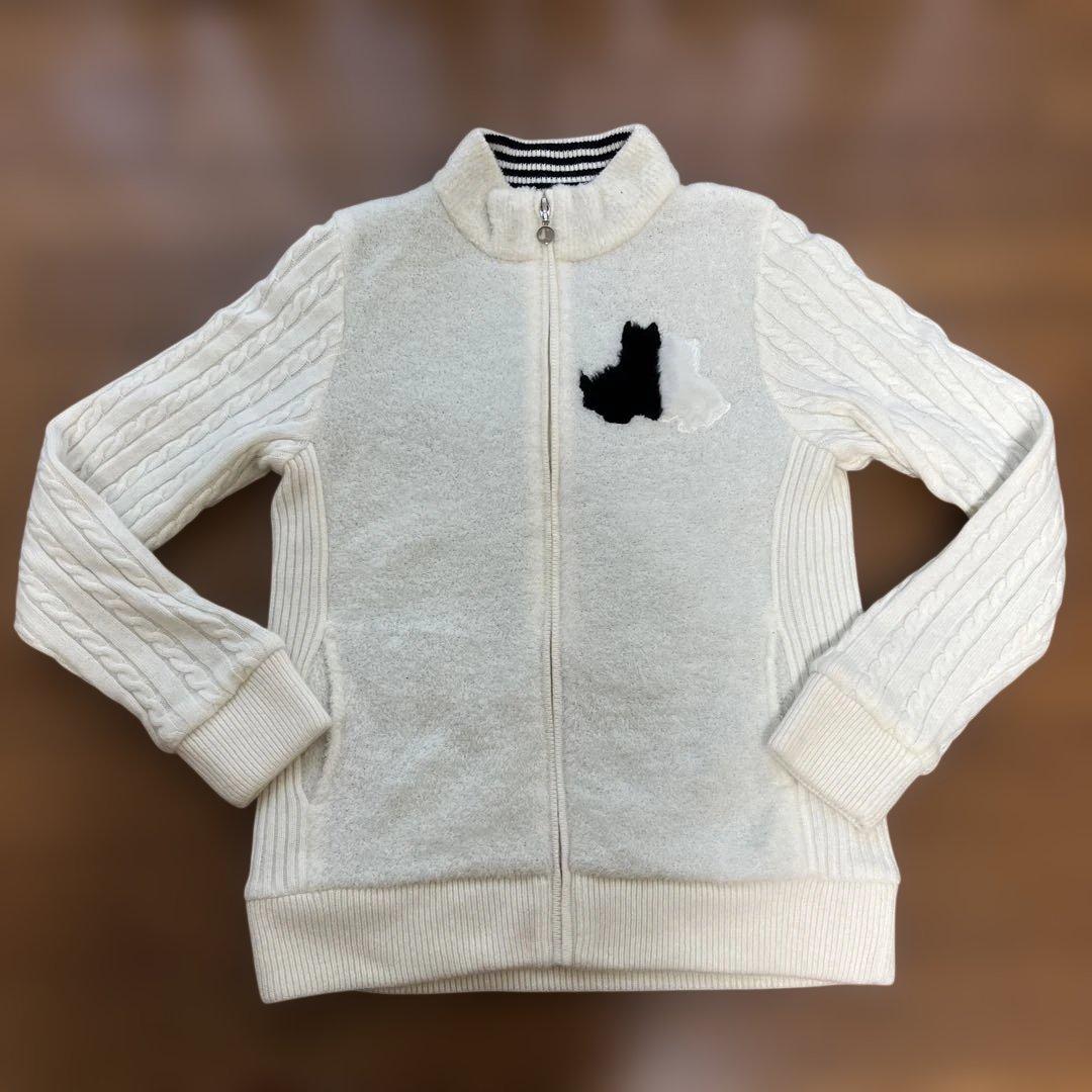 Black&White アイボリー フリース ジャケット レディース