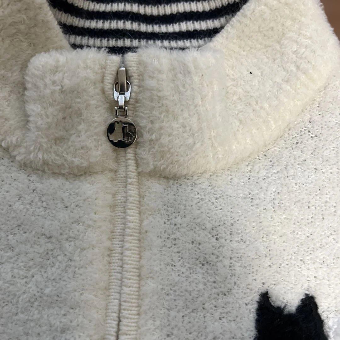 Black&White アイボリー フリース ジャケット レディース