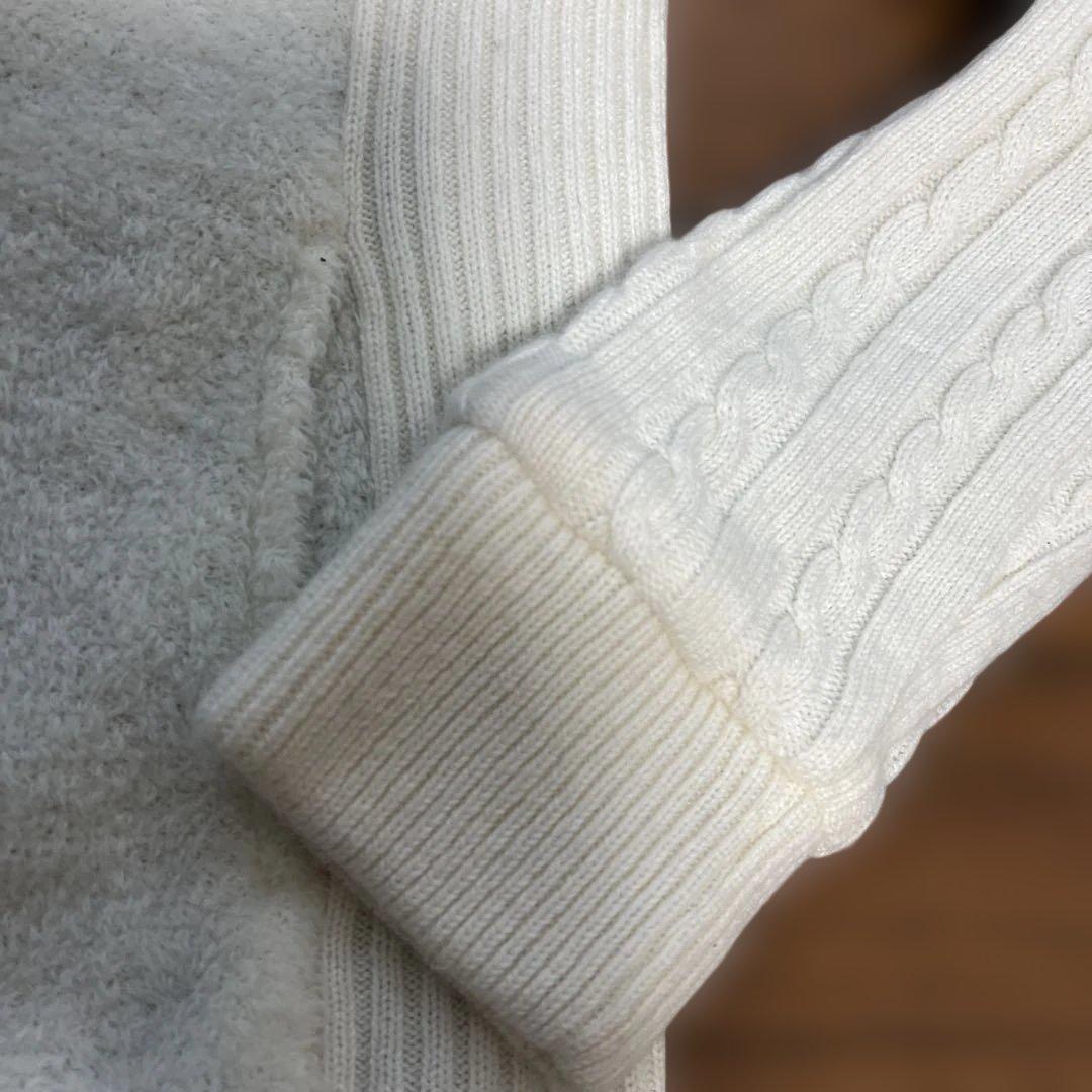 Black&White アイボリー フリース ジャケット レディース