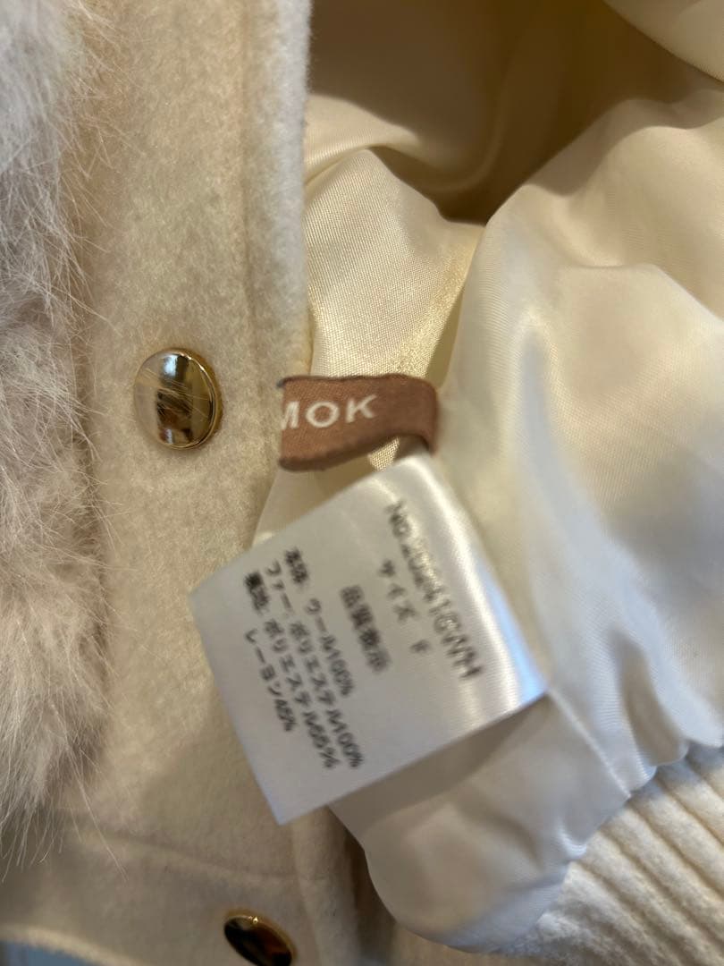美品 ESMOK エスモーク ファーポケットブルゾン ホワイト