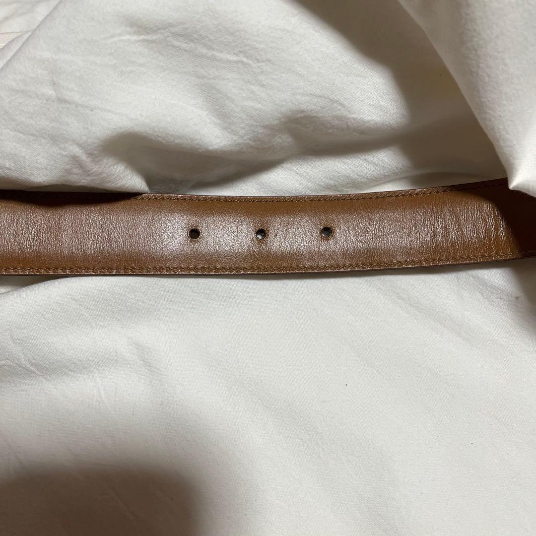 Gucci ブラウンレザーベルト ダブルGロゴ