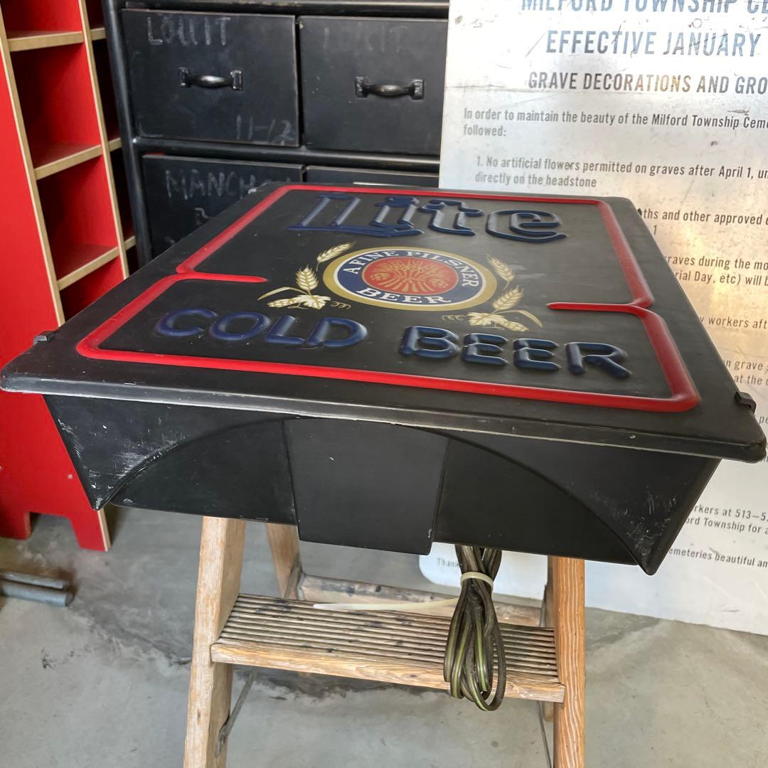 80's ヴィンテージ Miller Lite Beer ライトサイン 看板
