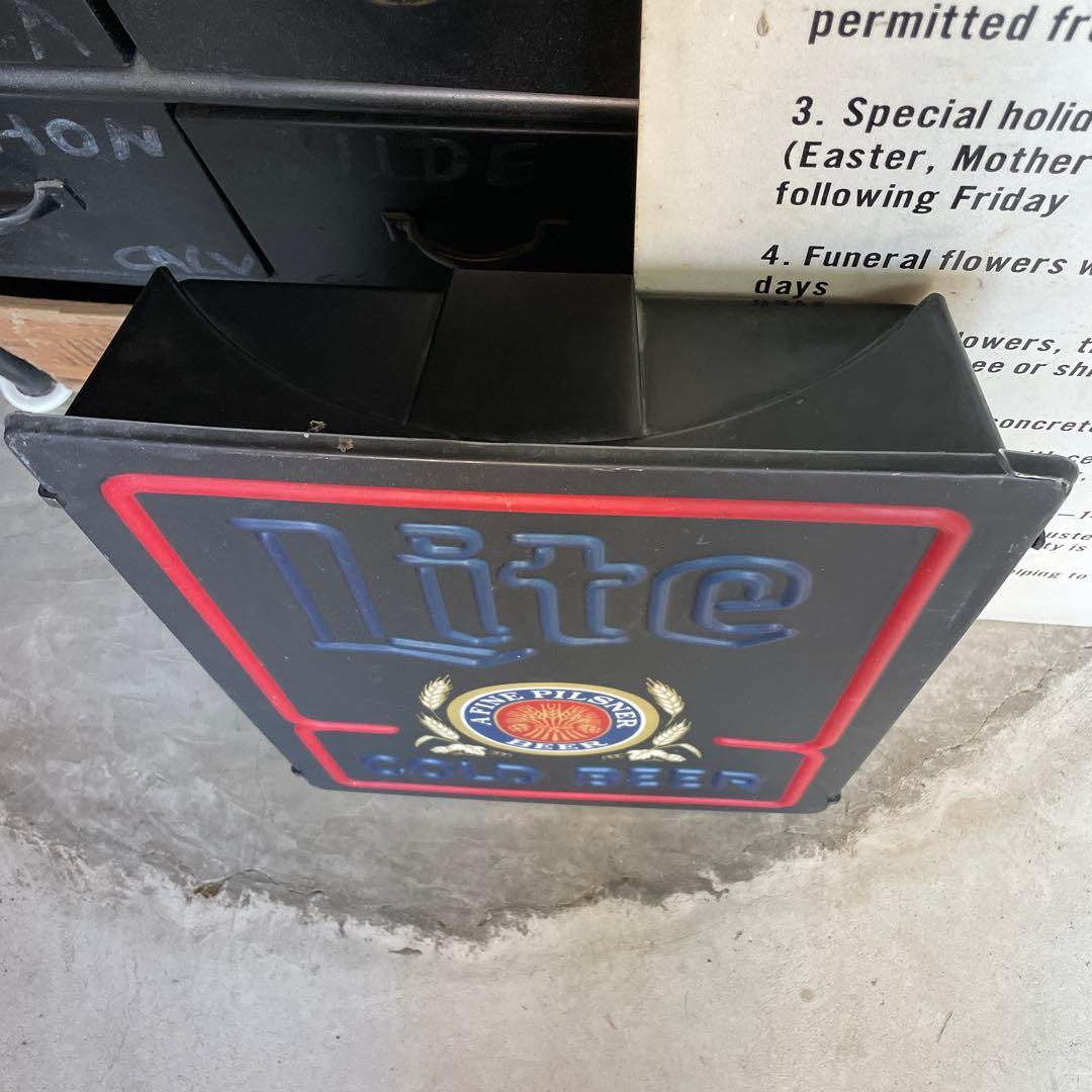 80's ヴィンテージ Miller Lite Beer ライトサイン 看板