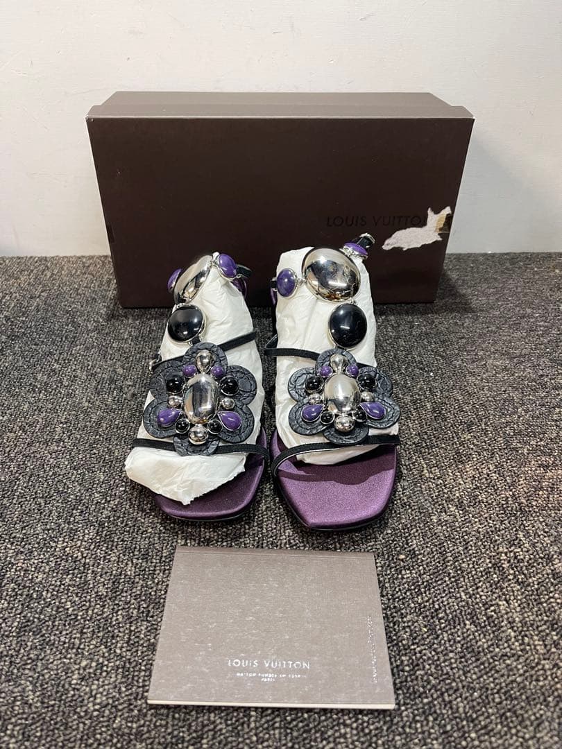 Louis Vuitton ビジューサンダル 36.5 パープル 未使用