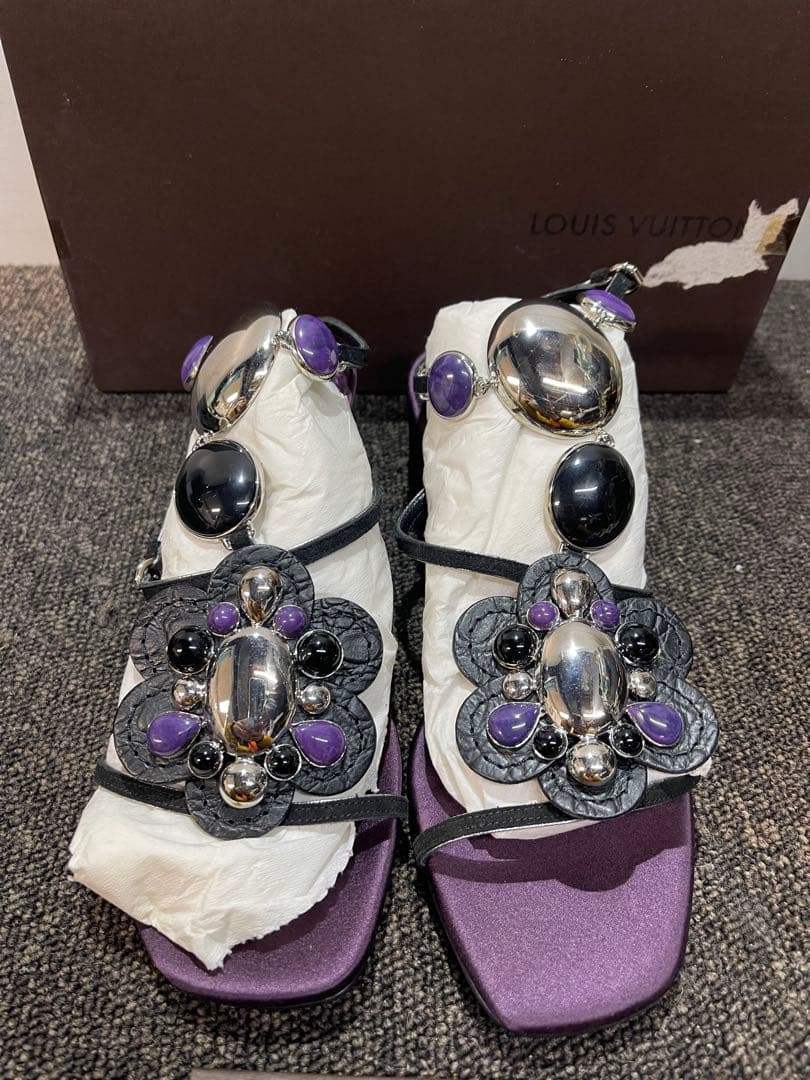 Louis Vuitton ビジューサンダル 36.5 パープル 未使用