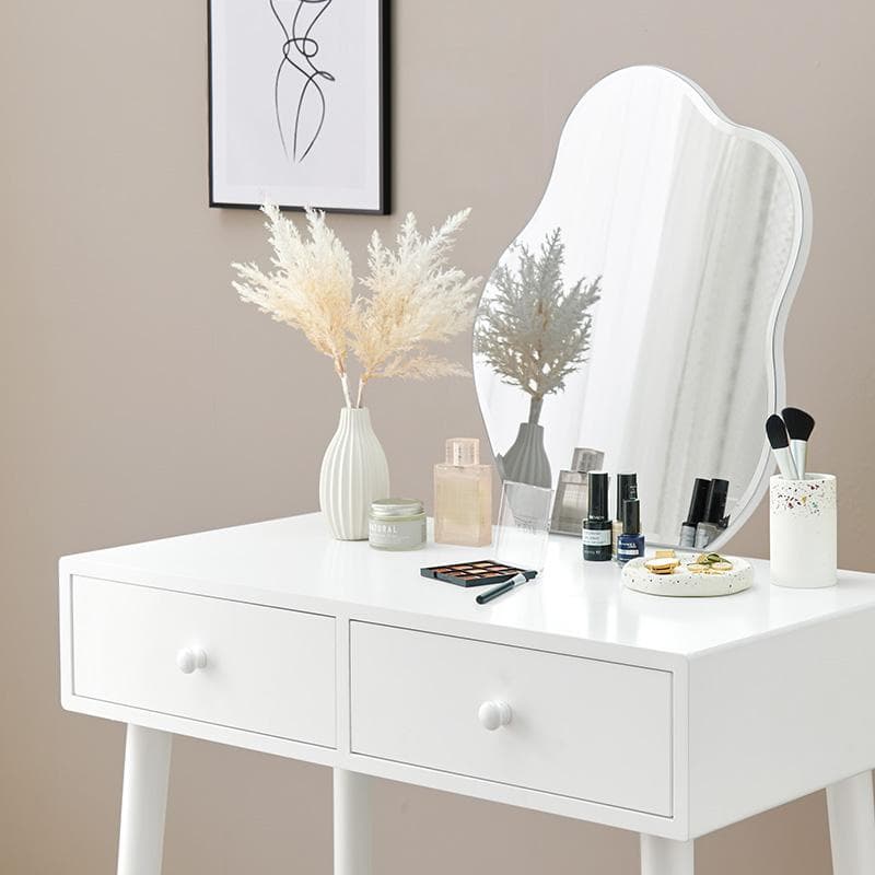 幅75cm【新品訳あり】ドレッサー スツール付き コンパクト 鏡台