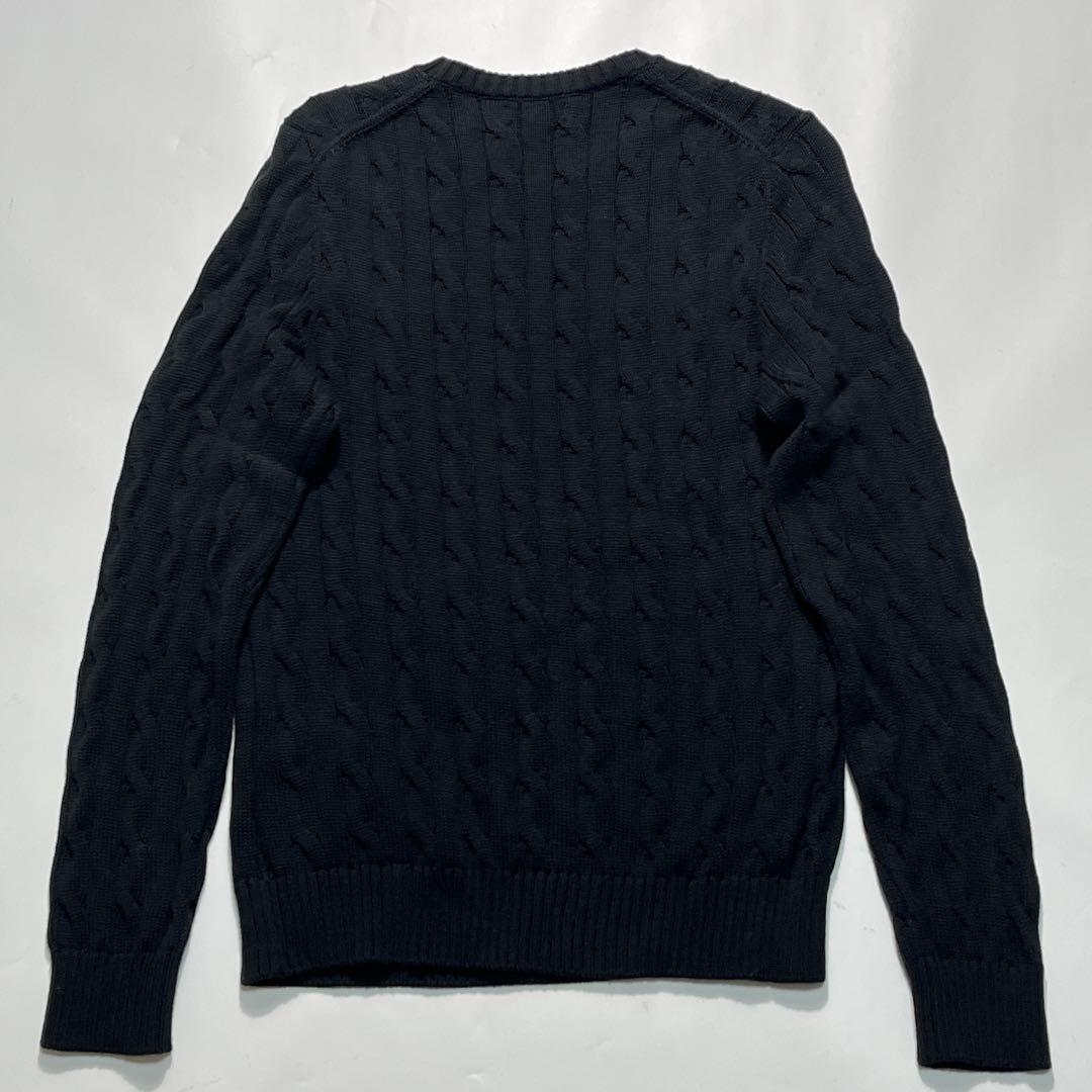 ラルフローレン ケーブルニット M 黒 ブラック フィッシャーマン 7679