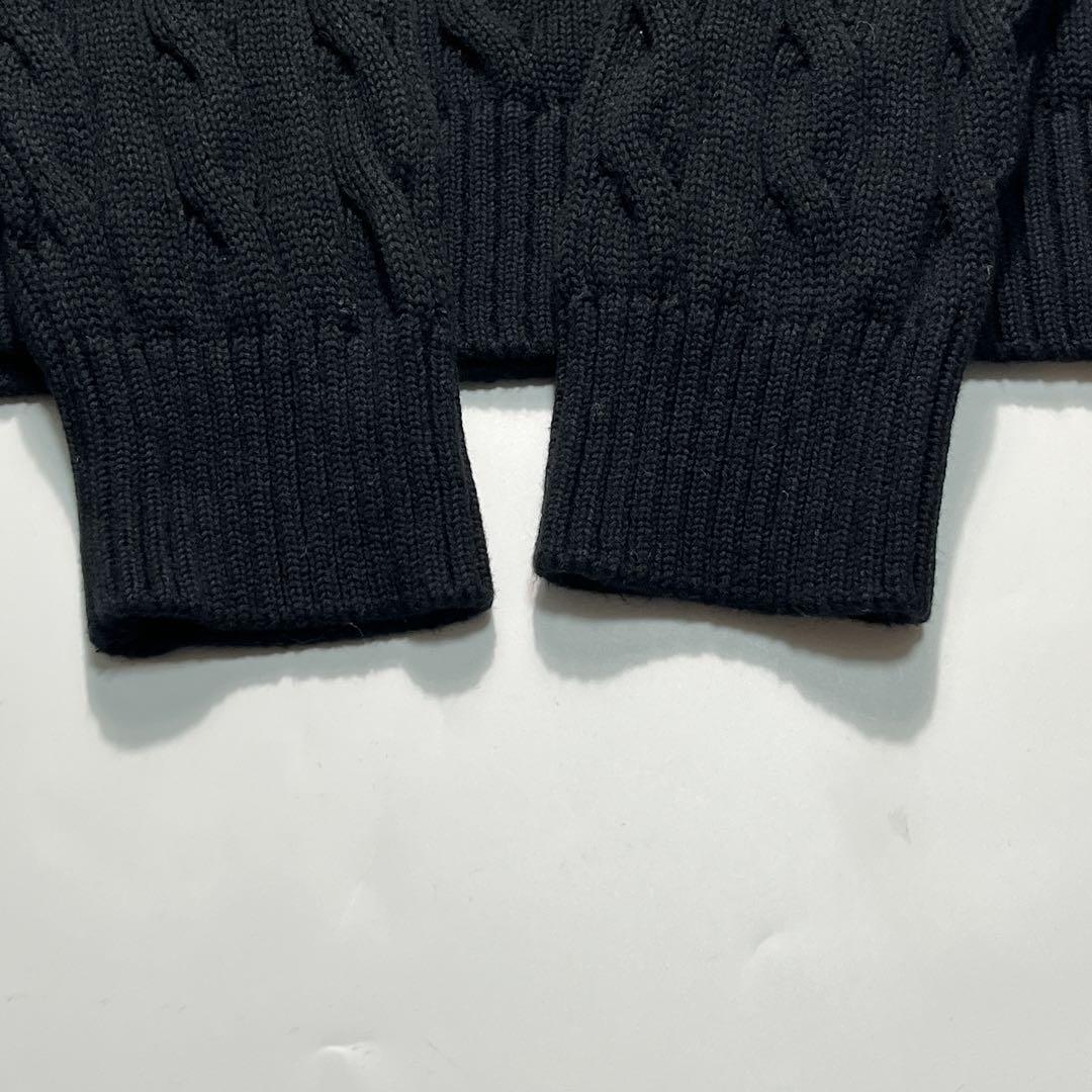 ラルフローレン ケーブルニット M 黒 ブラック フィッシャーマン 7679