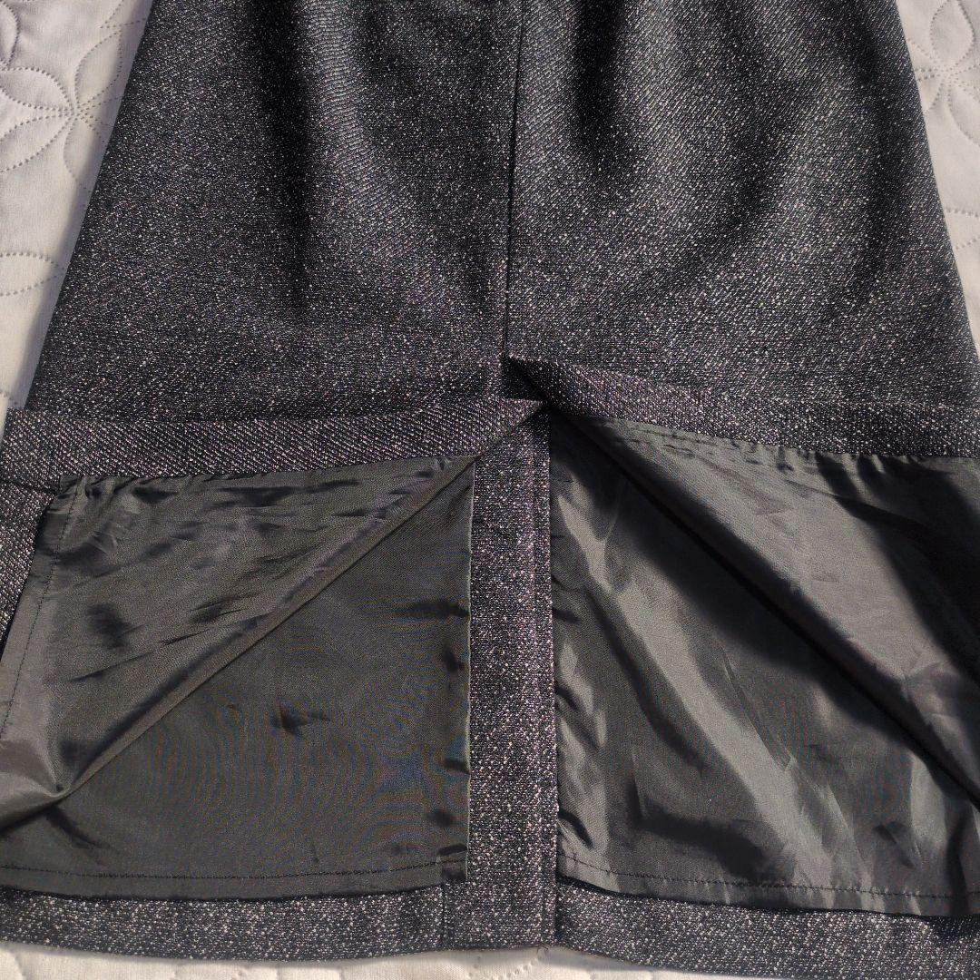 プロポーションボディドレッシング　ツイードロングジャンスカ　グレー×ブラック