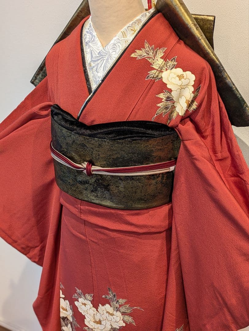 振袖フルセット 身丈166裄68 赤 金彩 暈し染め 鈴乃屋 成人式 逸品