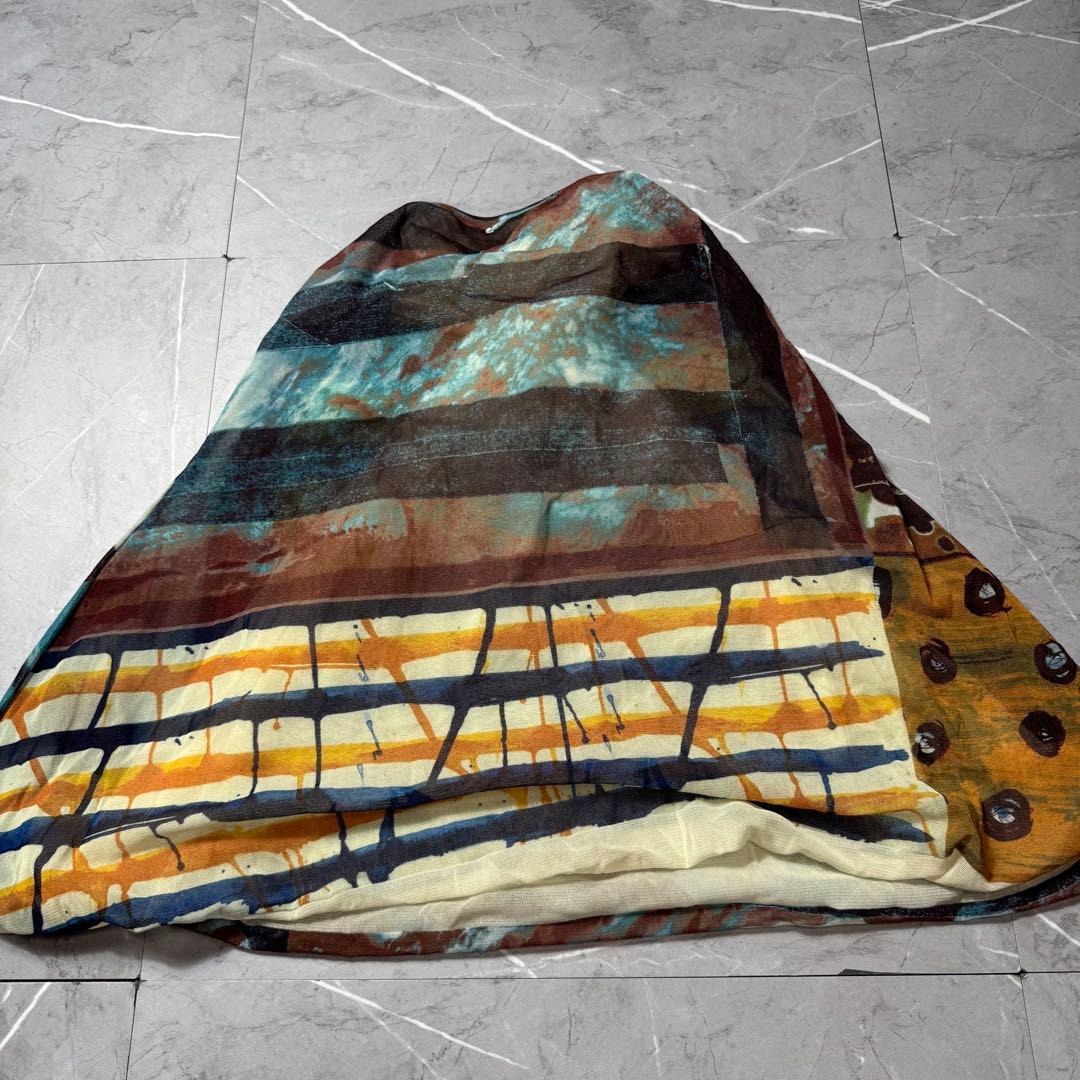 ジャンポールゴルチエ　総柄　パワーネット　スカート　フレア　メッシュ　アーカイブ