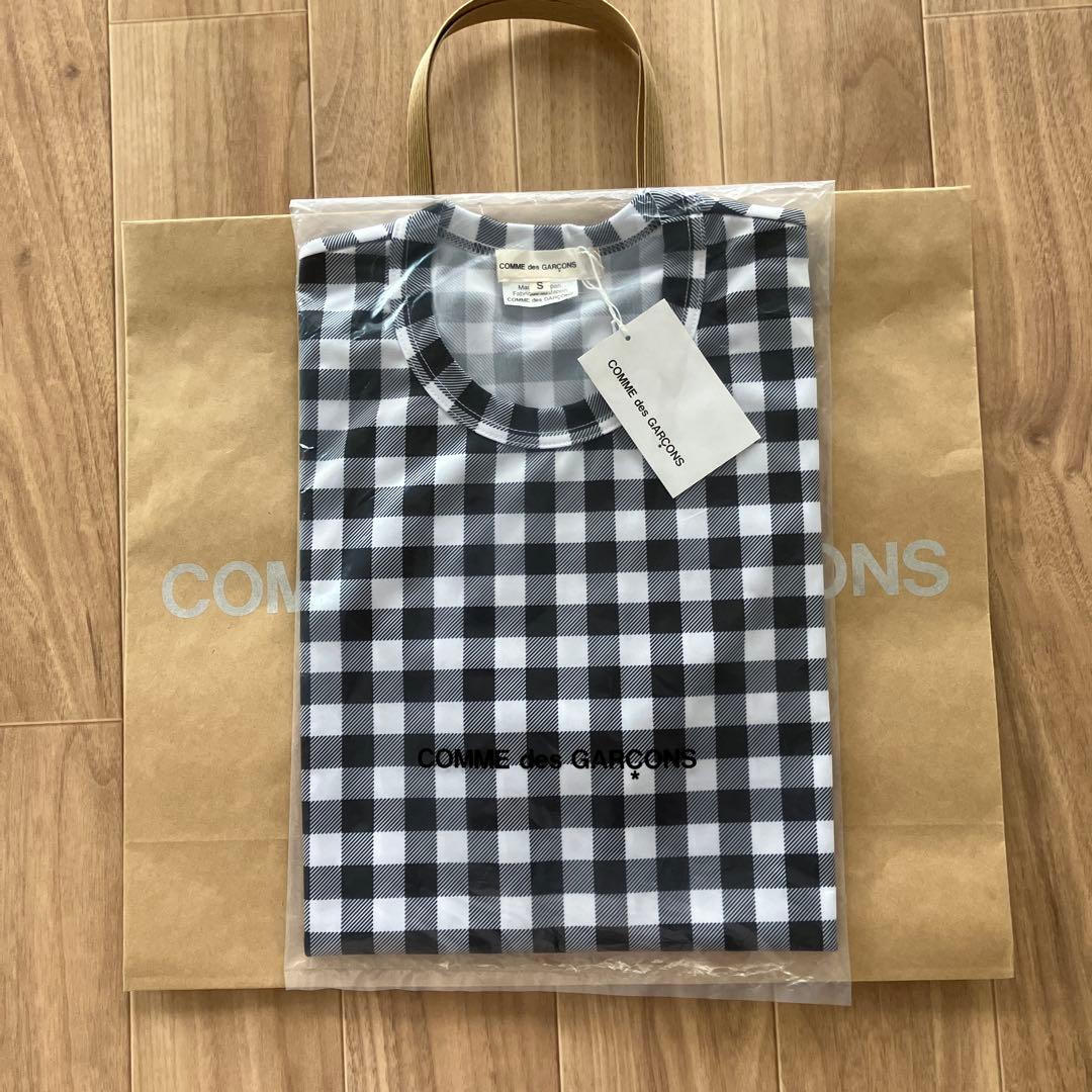 25FW COMME des GARÇONS ギンガムチェック柄Tシャツ S新品