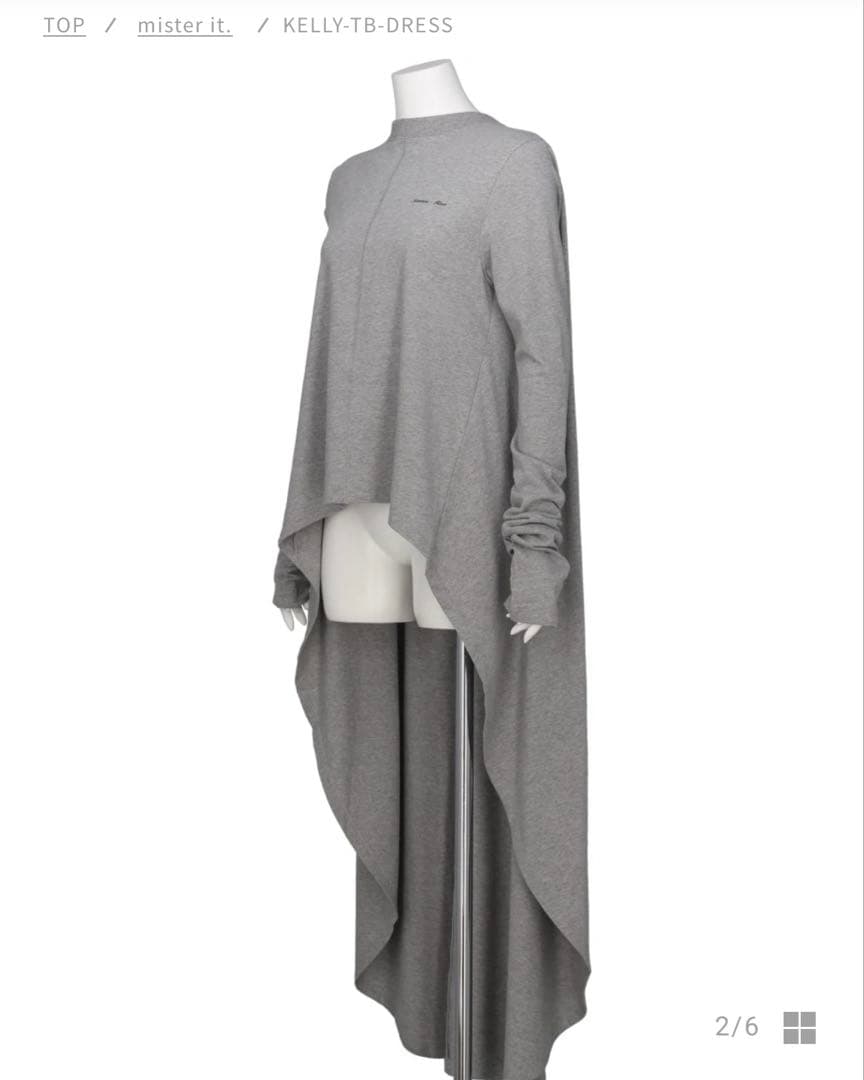 美品ミスターイットグレーkellytbdressロングTシャツ グレー36