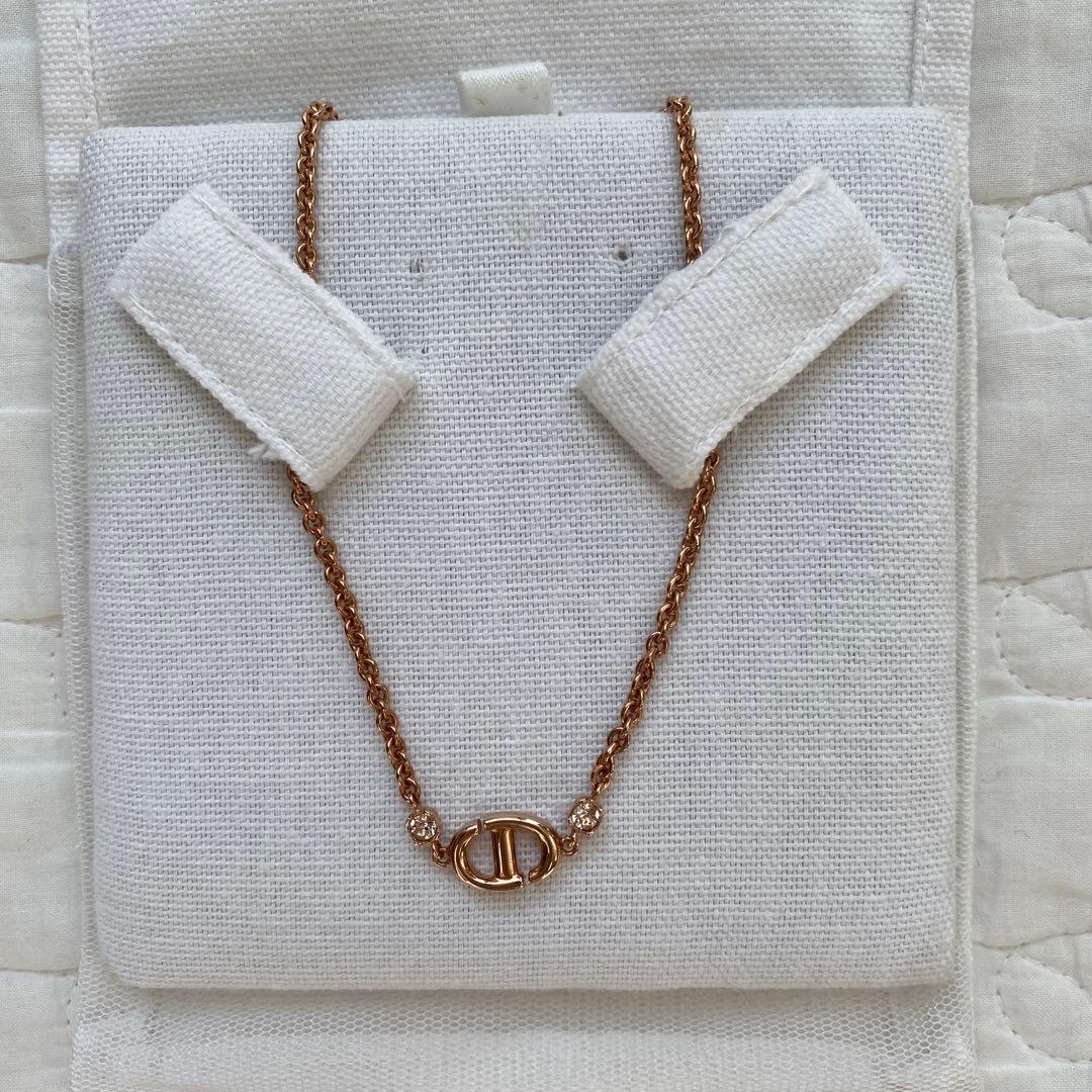 【ディオール】DIOR ホリデー限定　ネックレス NAVY ピンクゴールド