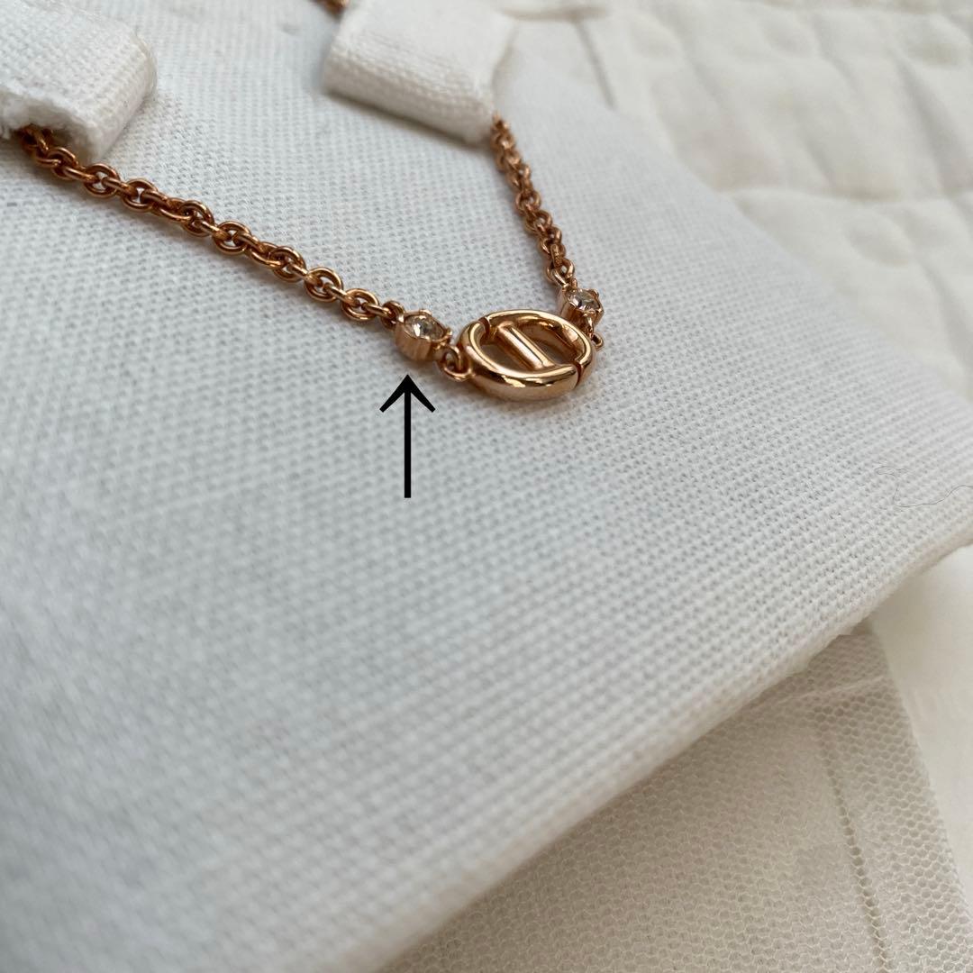 【ディオール】DIOR ホリデー限定　ネックレス NAVY ピンクゴールド