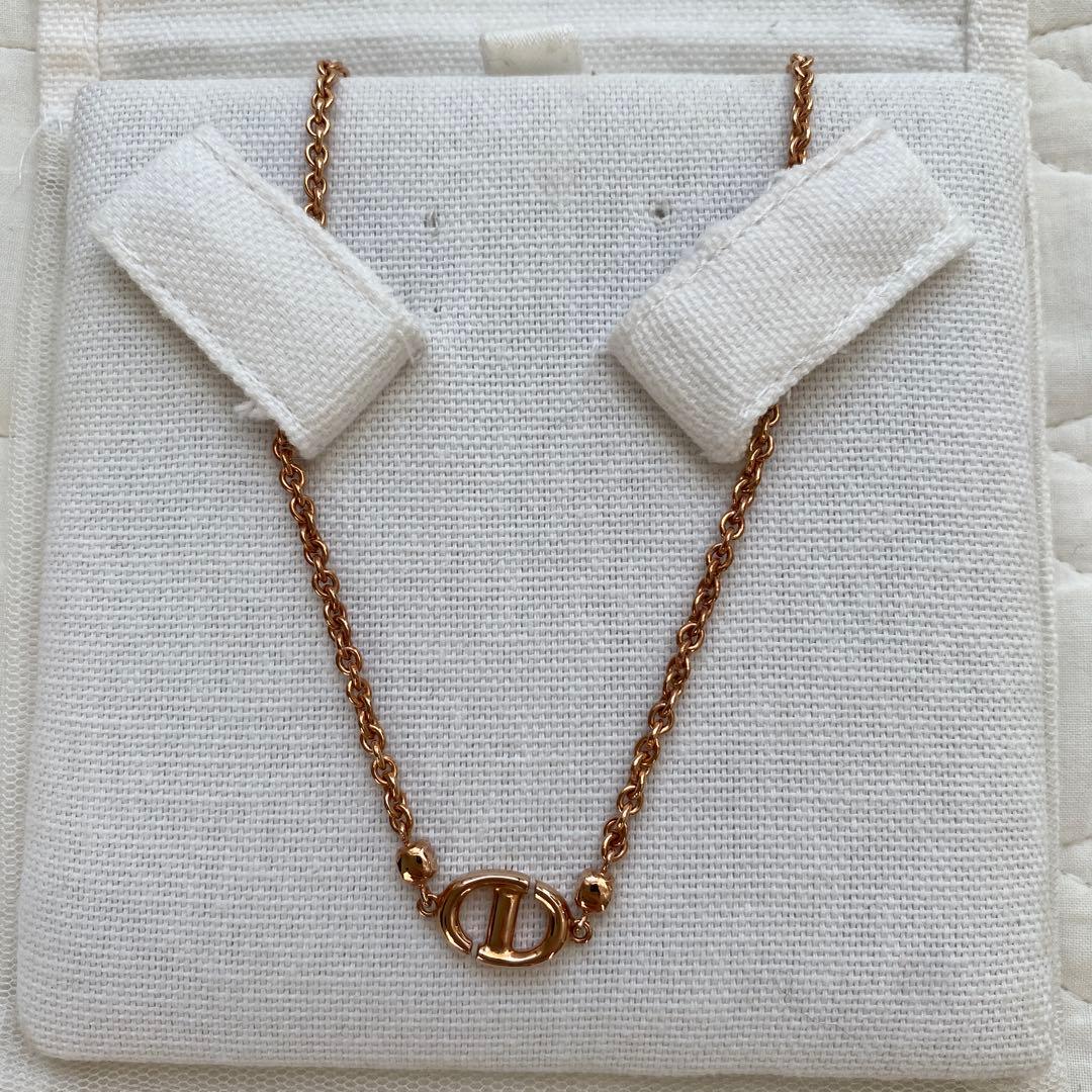 【ディオール】DIOR ホリデー限定　ネックレス NAVY ピンクゴールド