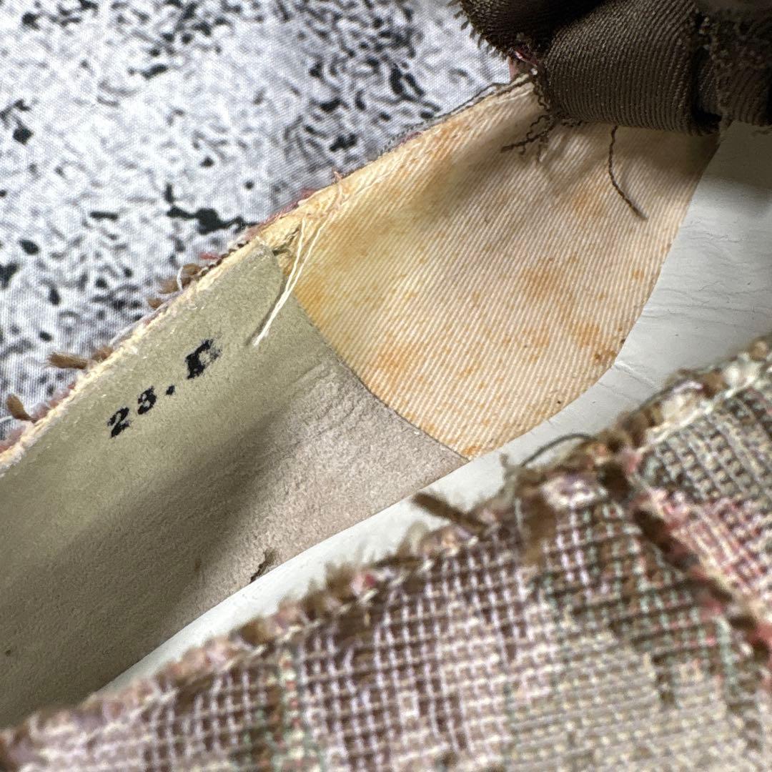 コムデギャルソン　フラットシューズ　リボン　23 刺繍　花柄　奇抜