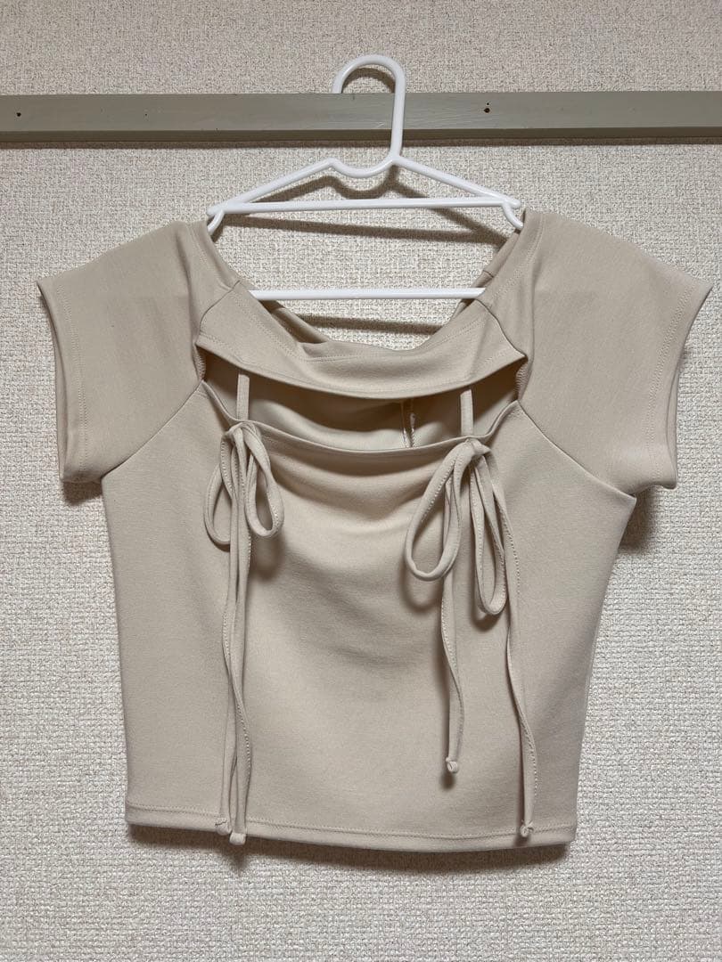 トップス andmary Bebe ribbon tops ivory