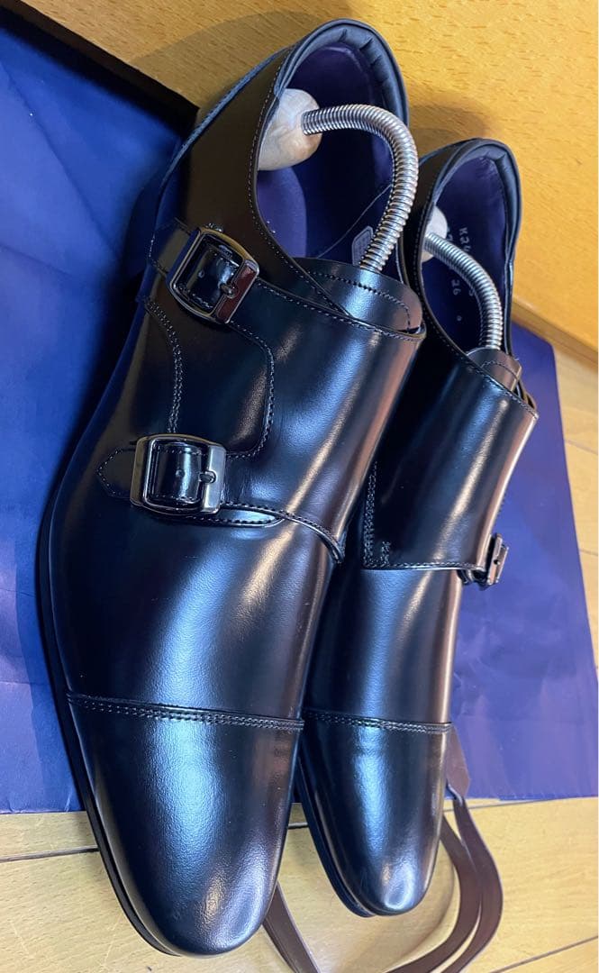 新品最終値下リーガルシューズダブルモンクストラップ靴本革スクラッチタフレザー26