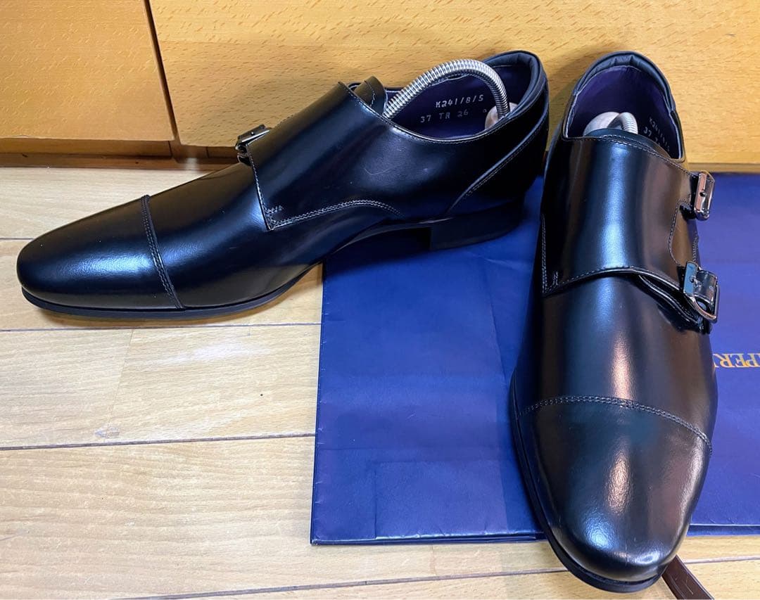 新品最終値下リーガルシューズダブルモンクストラップ靴本革スクラッチタフレザー26