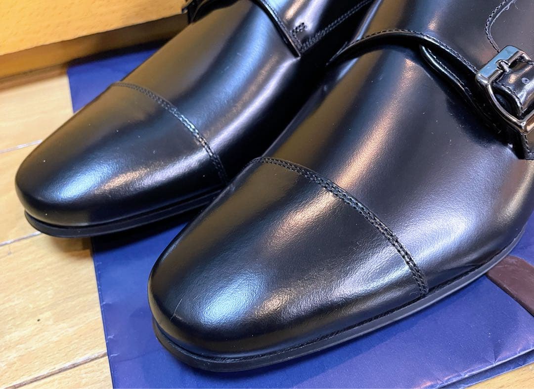 新品最終値下リーガルシューズダブルモンクストラップ靴本革スクラッチタフレザー26