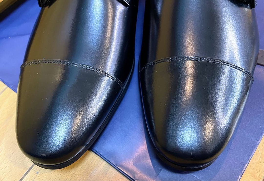 新品最終値下リーガルシューズダブルモンクストラップ靴本革スクラッチタフレザー26