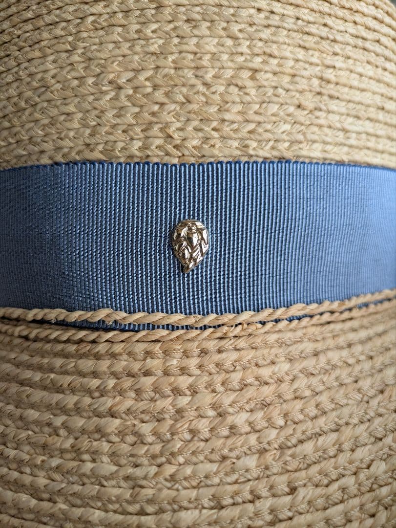 HELEN KAMINSKI 麦わら帽子 ベージュ 水色リボン