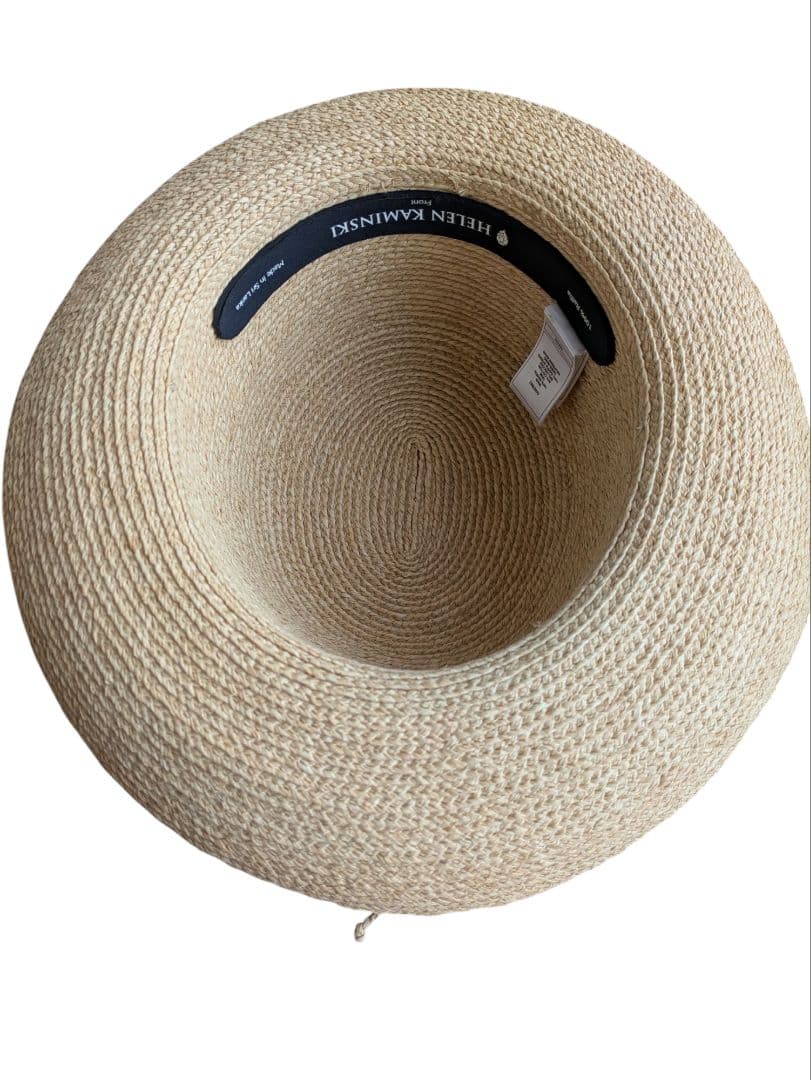 HELEN KAMINSKI 麦わら帽子 ベージュ 水色リボン