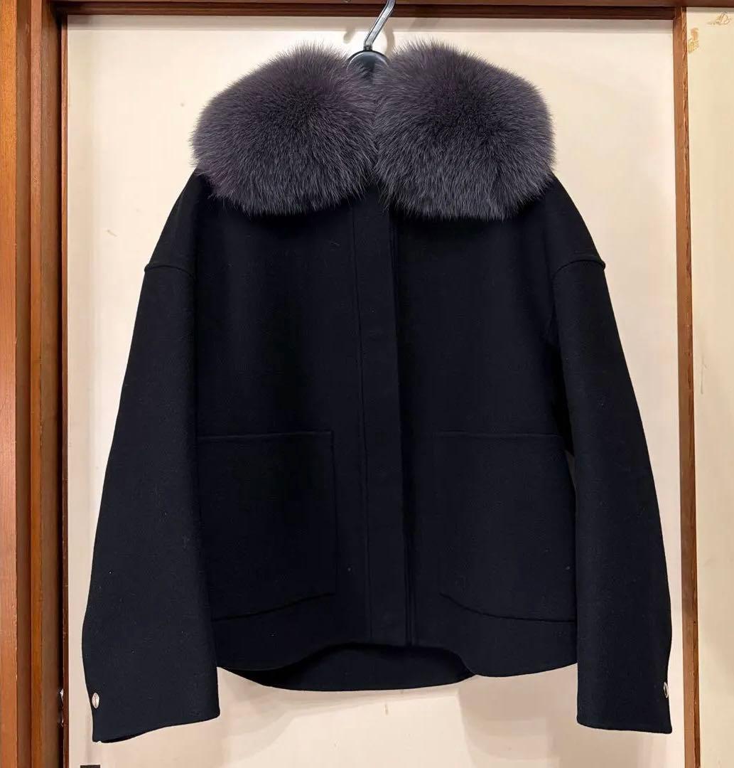 新品未使用 Drawer ウールケヌキファーカラー ジャケット コート 38