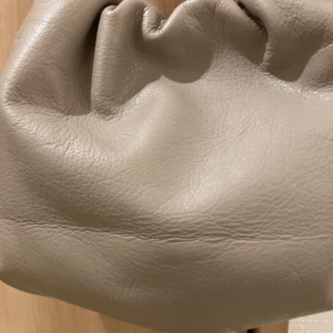 ☆☆お値下げ☆☆ラシット レザー巾着4WAYショルダーバッグ グレージュ