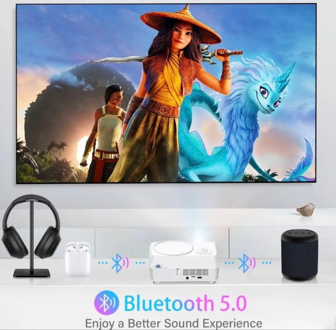 WiFi Bluetooth 小型 プロジェクター内蔵DVDプレーヤー