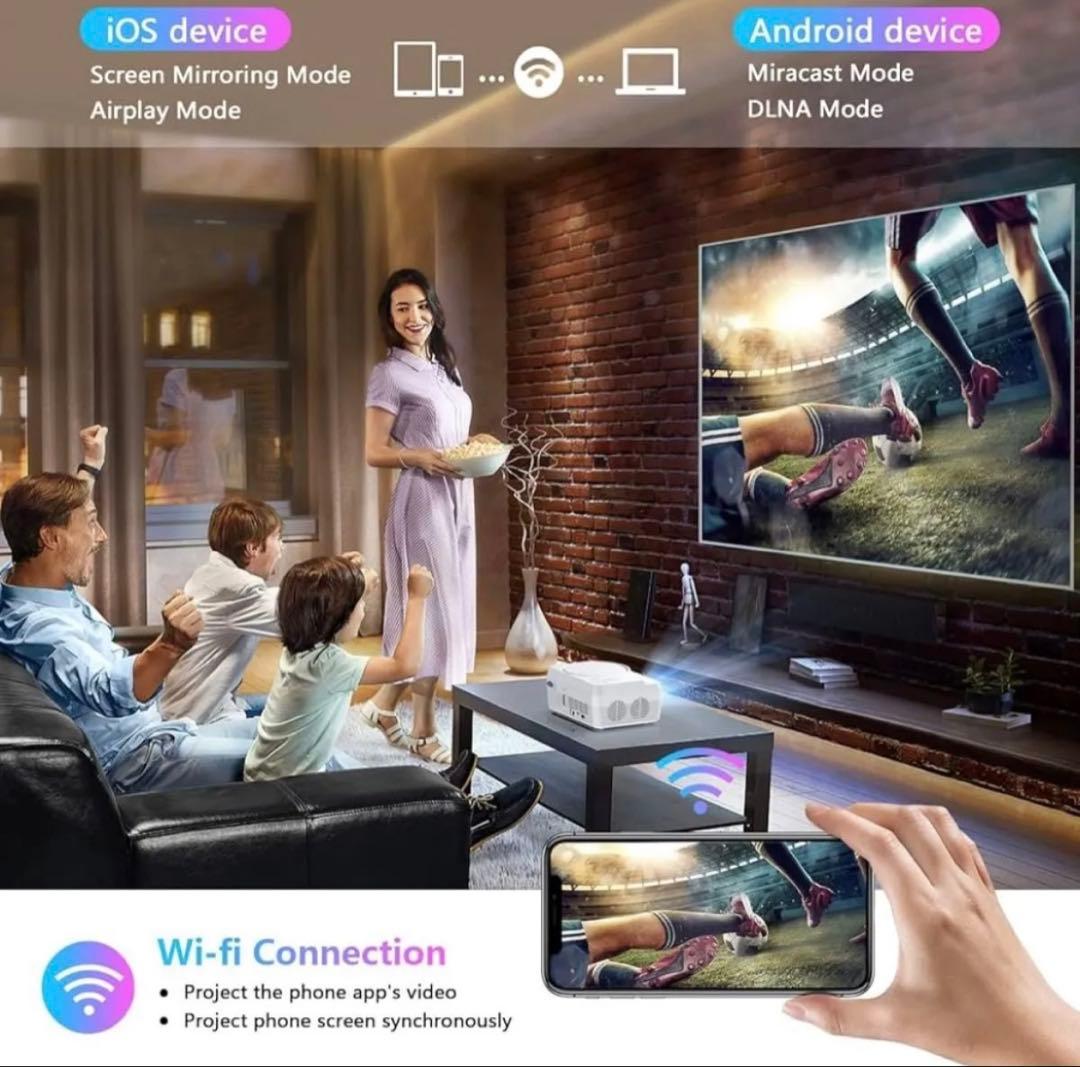 WiFi Bluetooth 小型 プロジェクター内蔵DVDプレーヤー