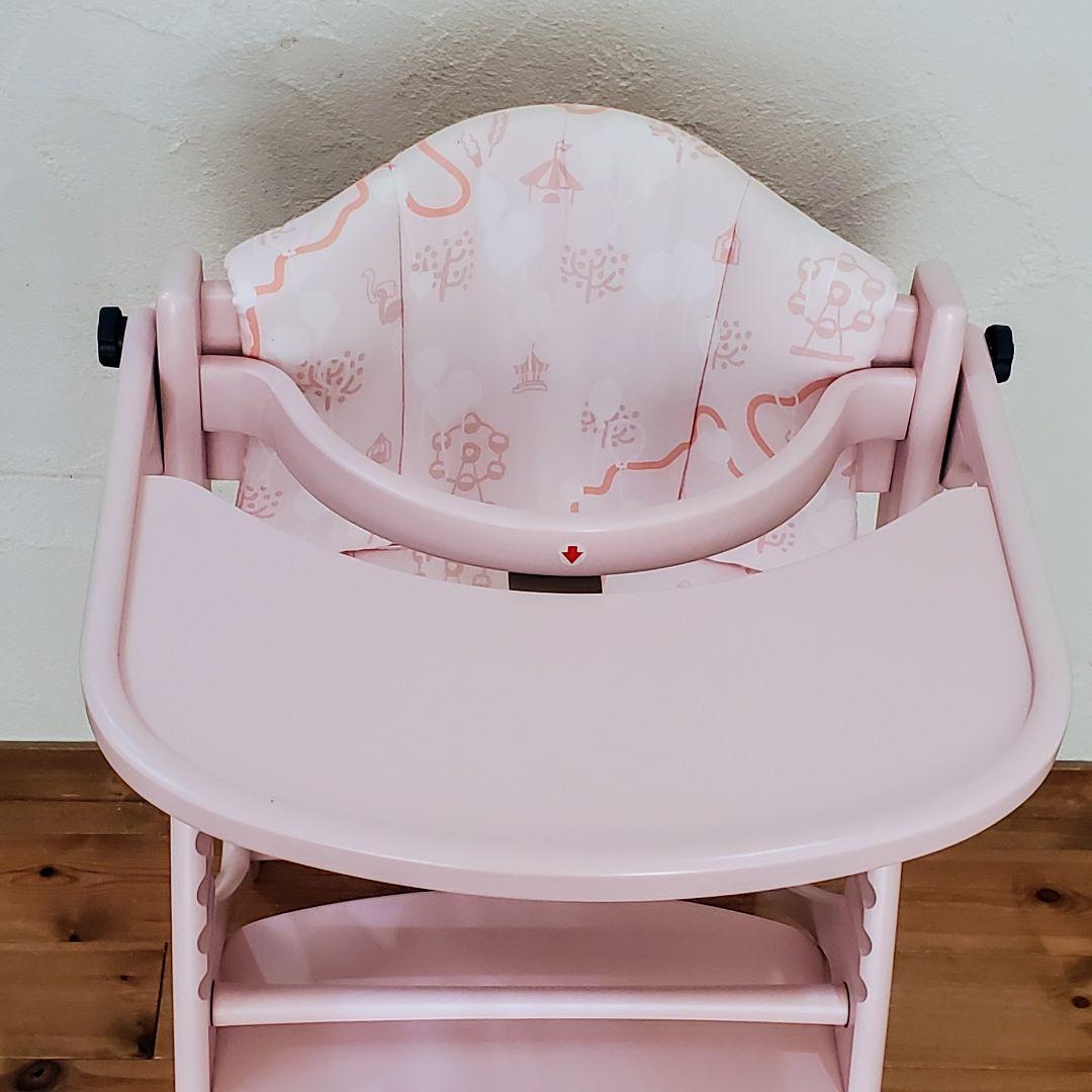 【希少色】ヤマトヤ　ハイチェア　アッフルチェア　テーブル　ガード クッション付き