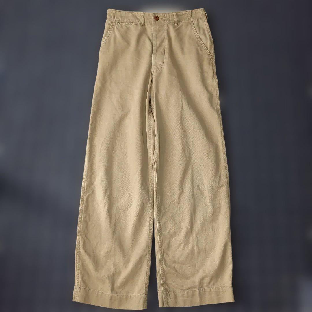 40s U.S.ARMY 45カーキ　チノパン 尿素ボタン　ヴィンテージ