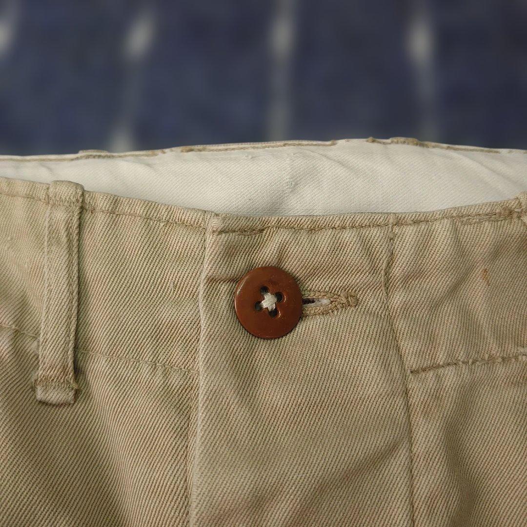 40s U.S.ARMY 45カーキ　チノパン 尿素ボタン　ヴィンテージ