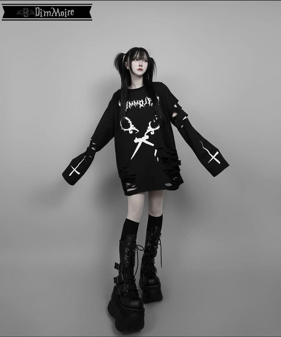 m*t様 Dimmoireディムモアール Broken xx ロンT【Black