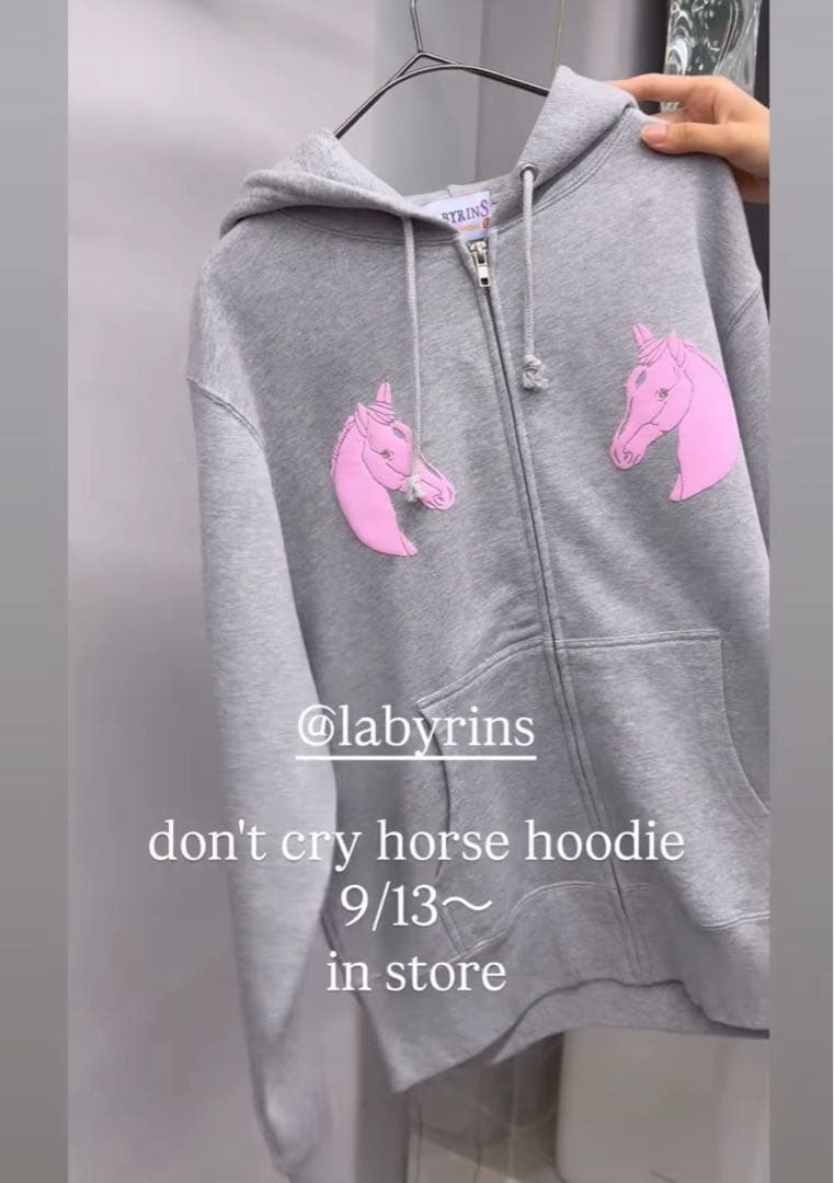 shury labyrins パーカー horse ピンク グレー