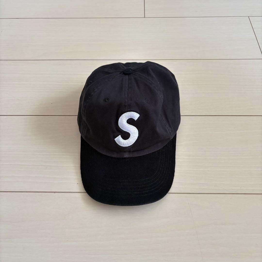 《美品》supreme キャップ　黒　2-Tone S Logo 6-Panel