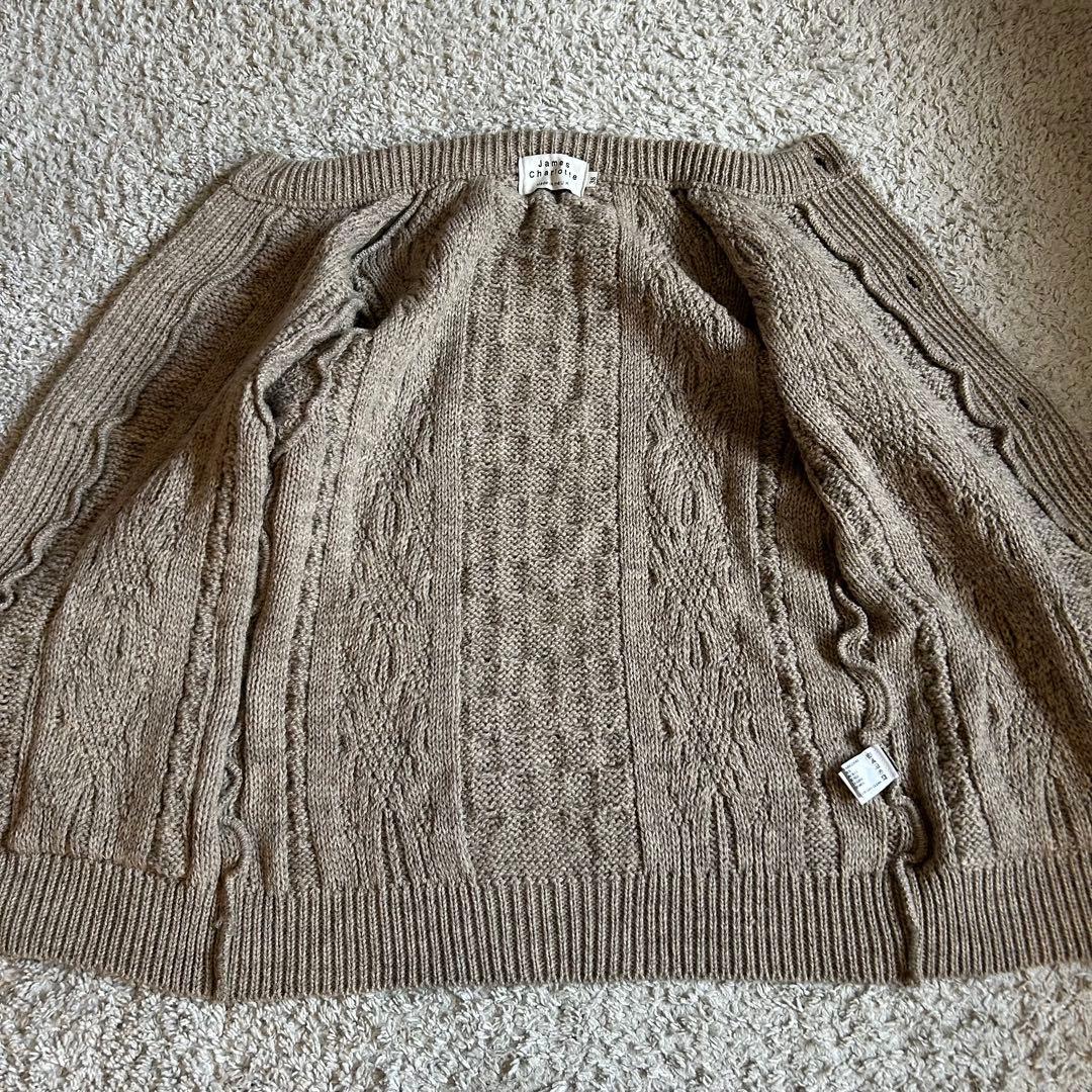 James Charlotte 英国製 ケーブル編み アランカーディガン 美品