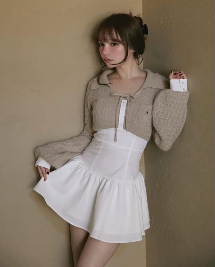 新品タグ付きandmary Tess blouse mini dress